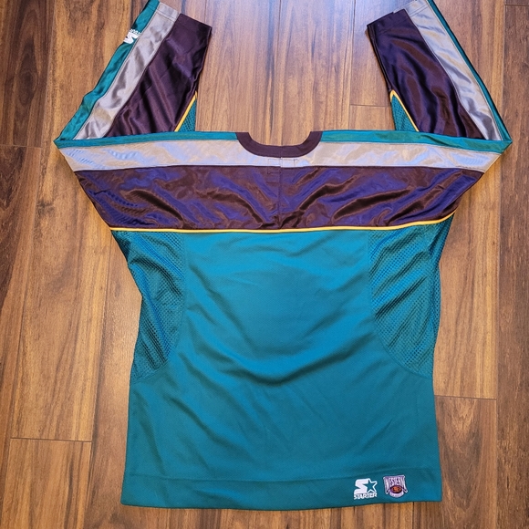 Rare 90's Starter Anaheim Mighty Ducks Alternate Hockey Jersey Size Large Jade - Picture 2 of 9